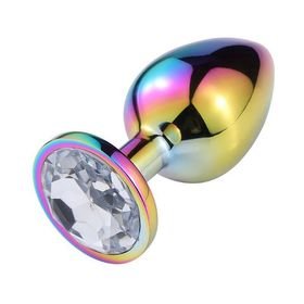 Plug Anal de Aço com Pedra de Cristal