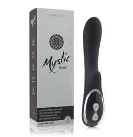 Vibrador Recarregável Multivelocidade Mystic Black cor Preta 20 cm x 4 cm