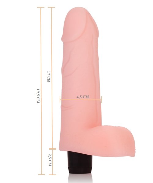 Prótese Pênis com Escroto e Vibrador My Friend - 19 X 4,5cm - Imagem 2