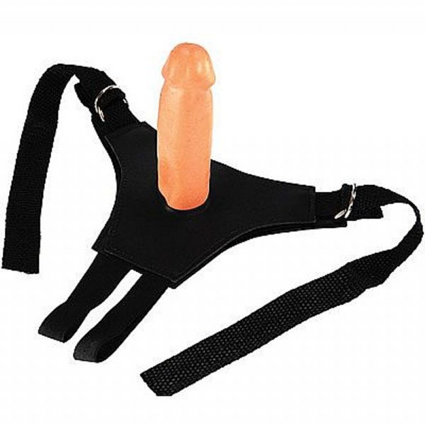 Cinta Strap On com Pênis 8 Maciço cor Bege - 16 x 4cm - Imagem 3