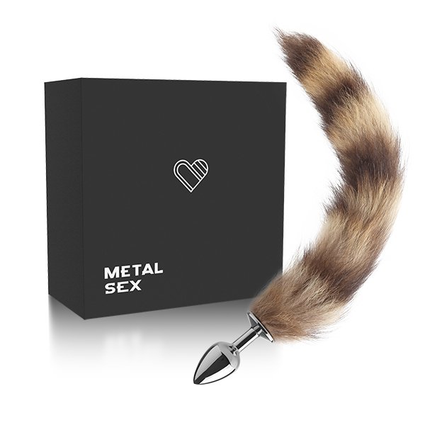 Plug Anal Butt Cat com Cauda em Pelúcia – Cromado