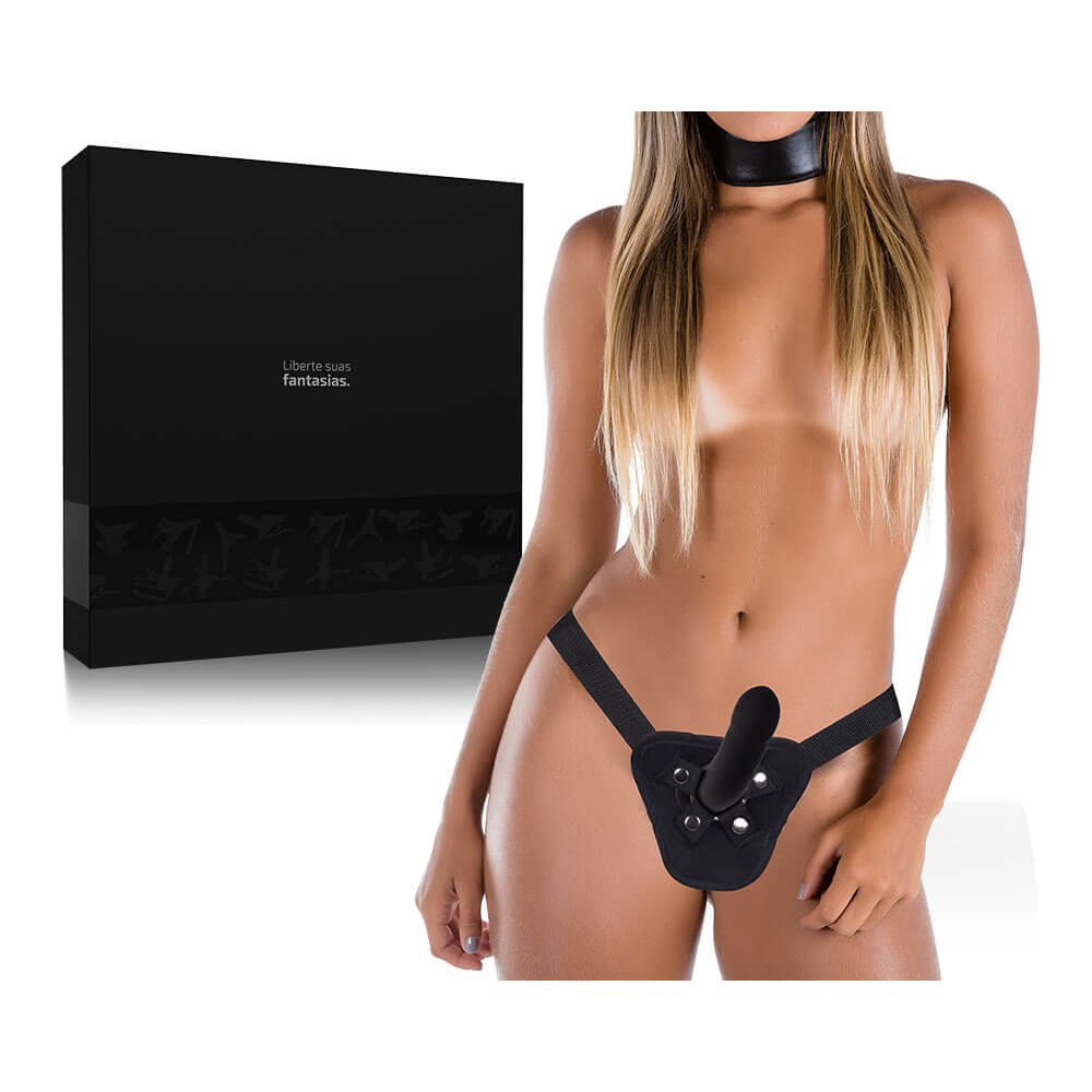 Strap On Dildo Black Multi 15,5 X 3,2 cm